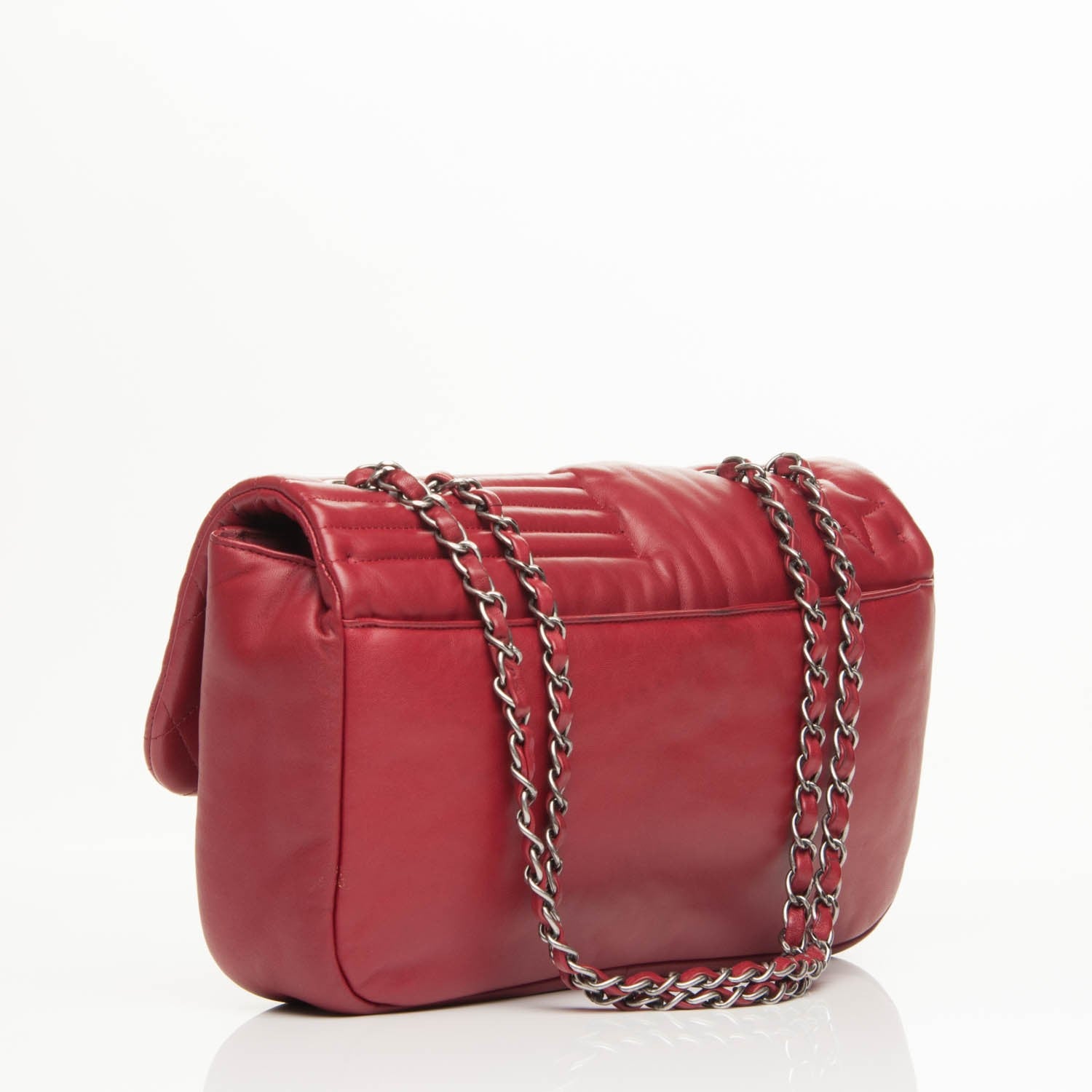 Chanel Lambskin Quilted Jumbo Paris Dallas Single Flap Red 4 of 14