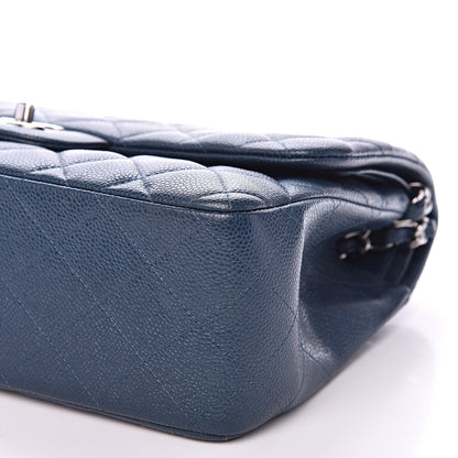 Chanel Caviar Quilted Jumbo Double Flap Dark Blue 9 of 16