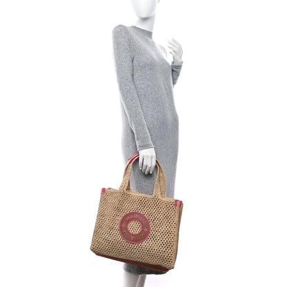 Louis Vuitton Raffia Calfskin Hawaii OnTheGo MM Natural Fuchsia 2 of 8