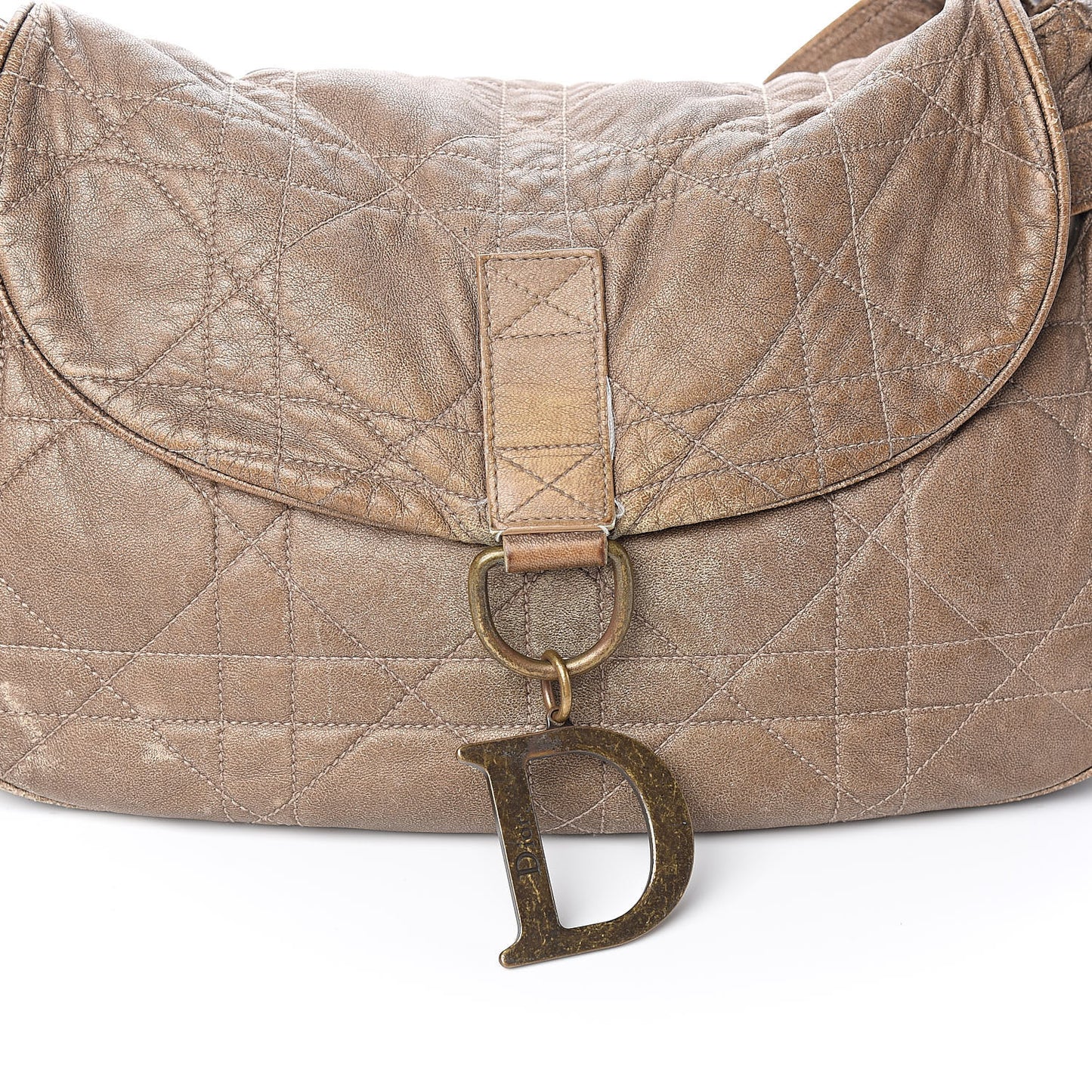 Lambskin Cannage Shoulder Bag Bronze