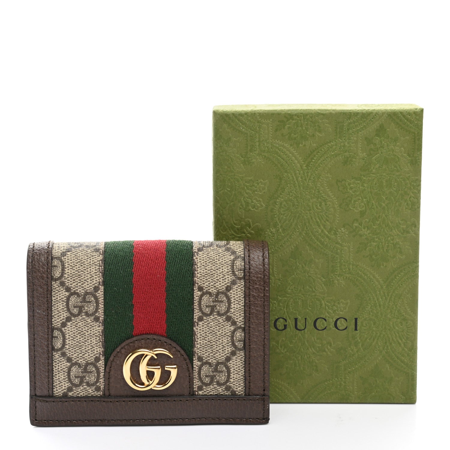 Gucci GG Supreme Monogram Web Ophidia Card Case Beige New Acero 8 of 8