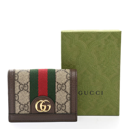 Gucci GG Supreme Monogram Web Ophidia Card Case Beige New Acero 8 of 8