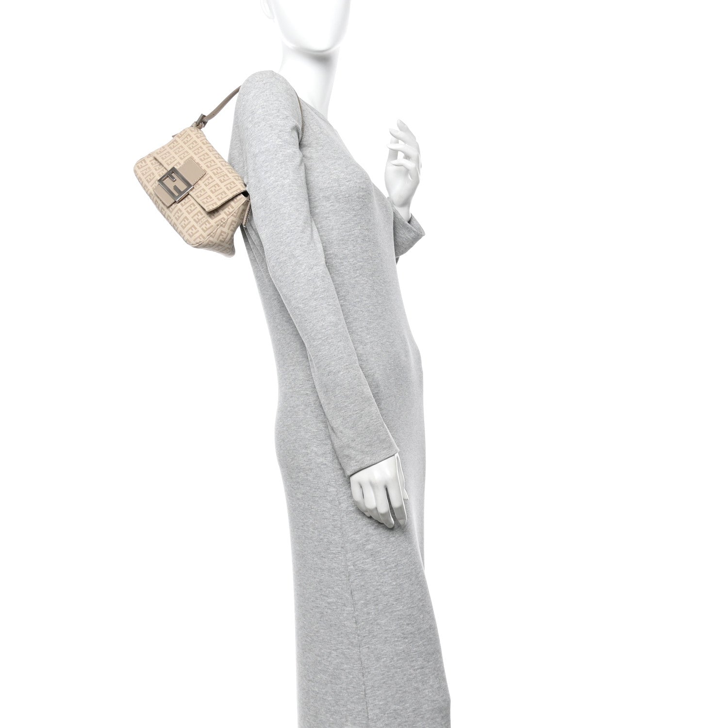 Fendi Zucchino Cuoio Mini Mama Baguette Beige Tortora Pietra 2 of 9