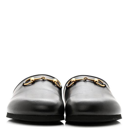 Jakarta Calfskin Womens Horsebit Slippers 40 Black