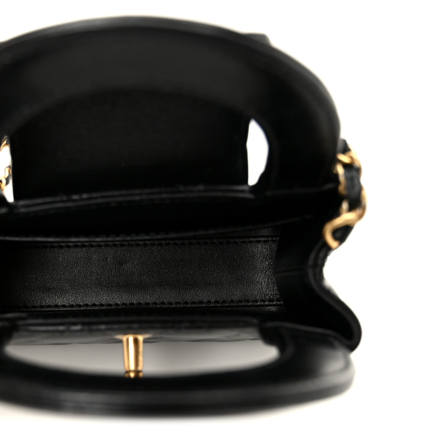 Chanel Shiny Aged Calfskin Quilted Mini Nano Kelly Shopper Black 5 of 10