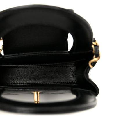 Chanel Shiny Aged Calfskin Quilted Mini Nano Kelly Shopper Black 5 of 10