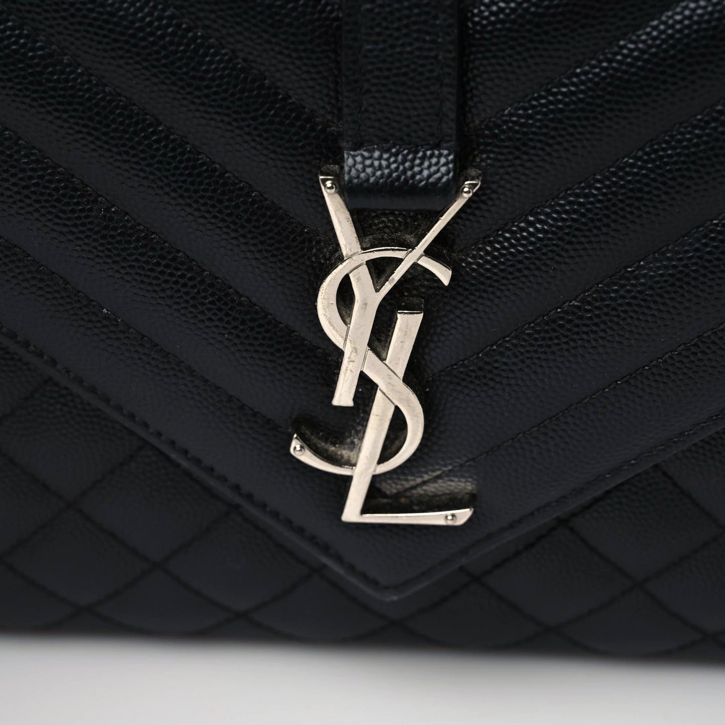 Grain De Poudre Textured Mixed Matelasse Triquilt Medium Monogram Satchel Black