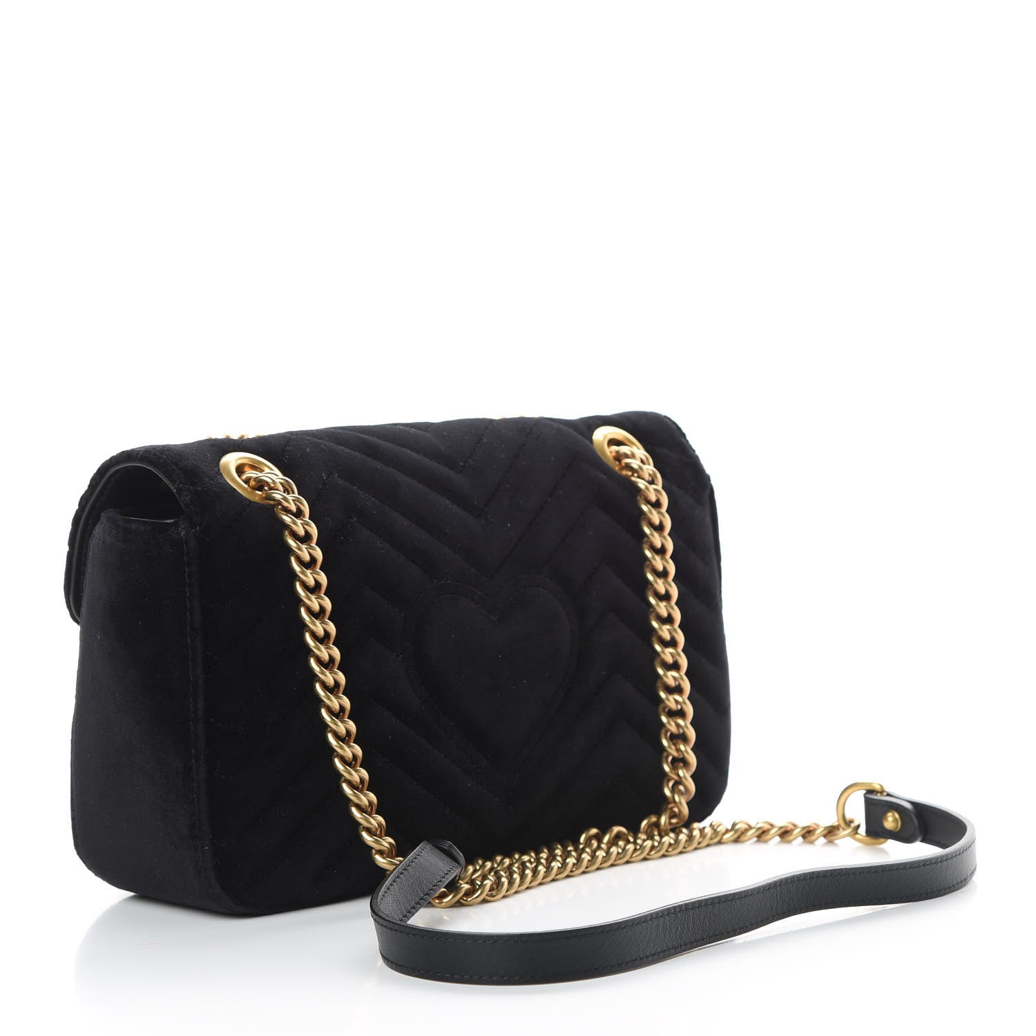 Gucci Velvet Matelasse Marquise Crystals Embroidered Small GG Marmont Shoulder Bag Black 3 of 13