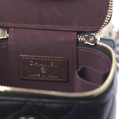 Chanel Lambskin Quilted Mini Vanity Case With Chain Black 6 of 10