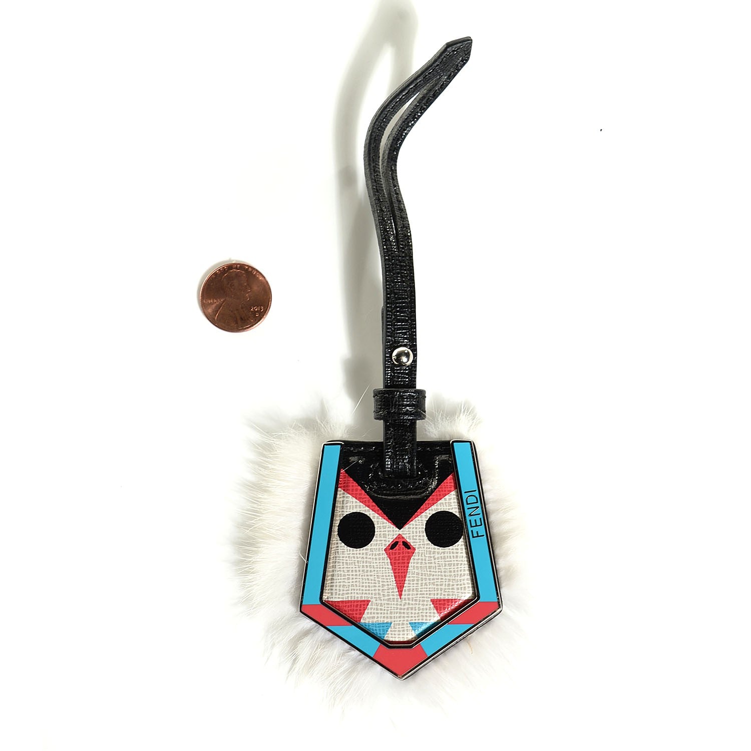 Fendi Vitello Elite Fox Fur 2Jours Bag Charm 2 of 4