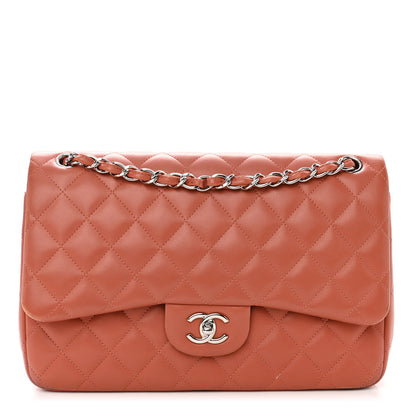 Chanel Lambskin Quilted Jumbo Double Flap Orange 1 of 14
