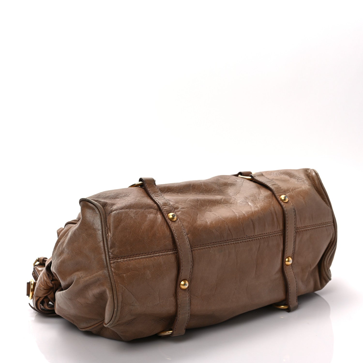 Miu Miu Vitello Lux Bow Bag Brown 5 of 11