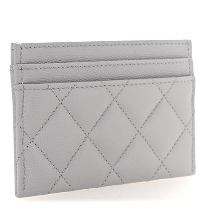 Chanel Caviar Quilted Textured CC Card Holder Grey 3 of 8