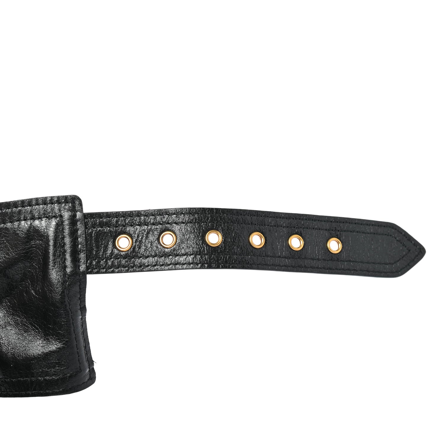 Crinkled Lambskin 135mm Saddle Belt Black