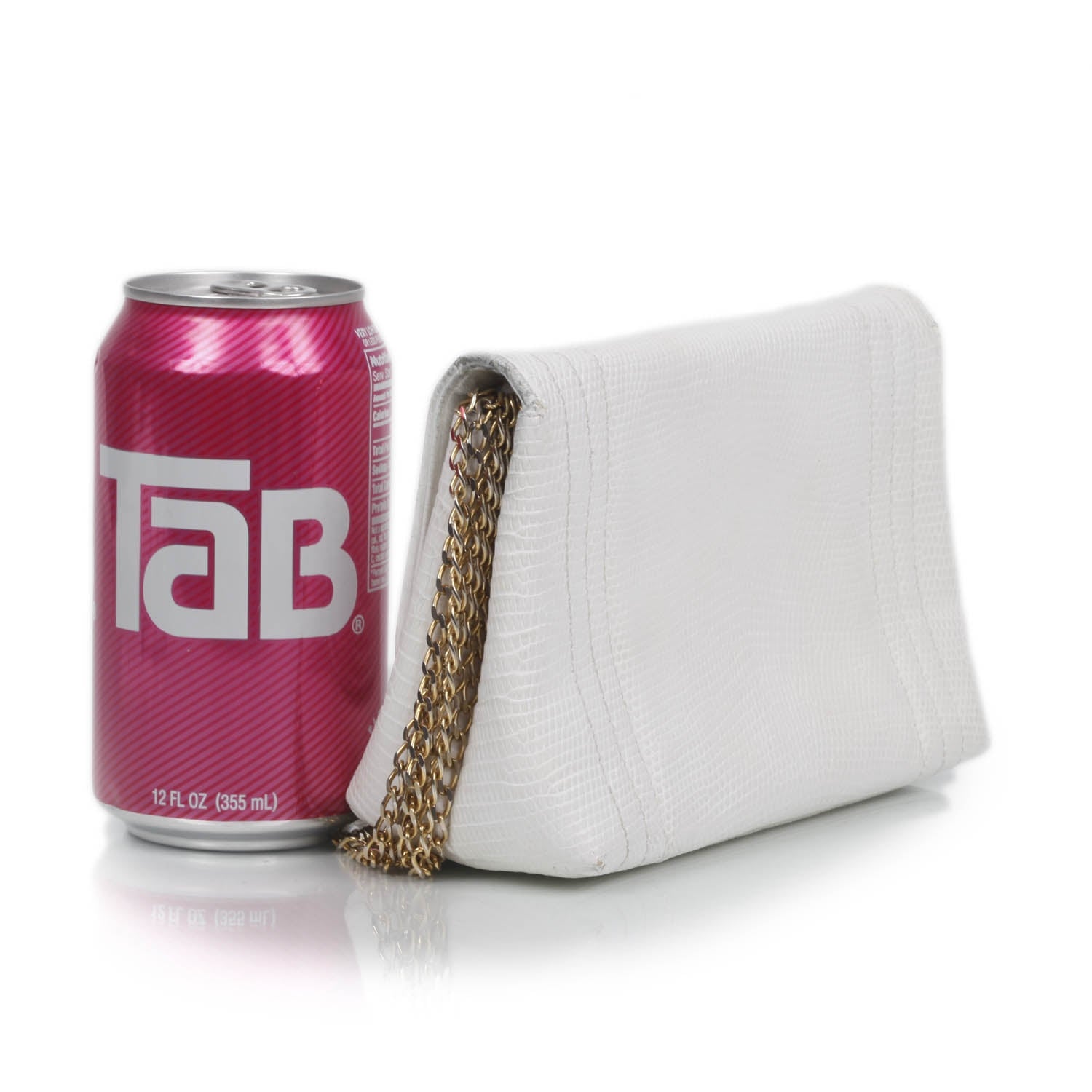 Chanel Lizard Embossed Leather Evening Bag White 2 of 9