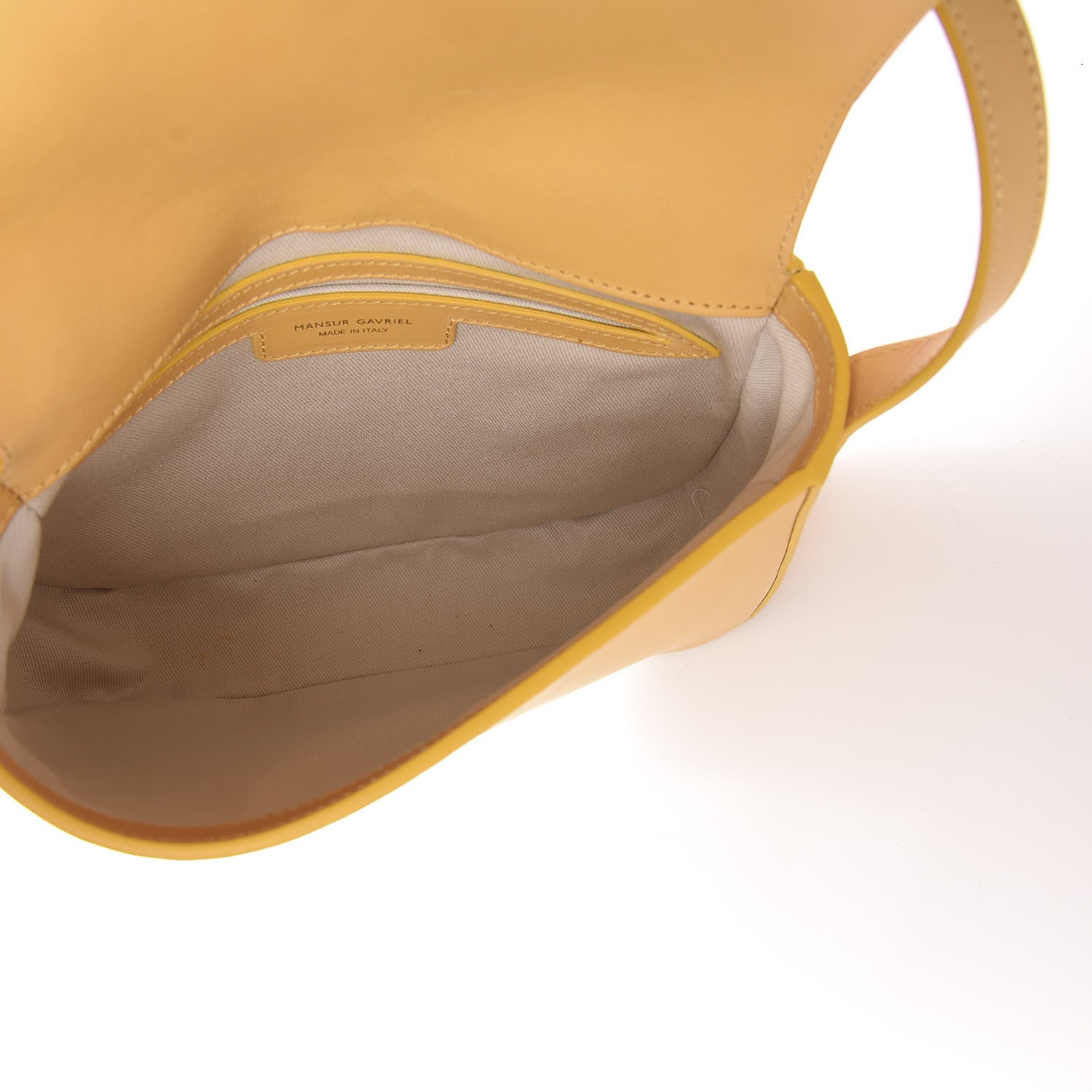 Mansur Gavriel Calfskin Flap Crossbody Bag Yellow 5 of 9