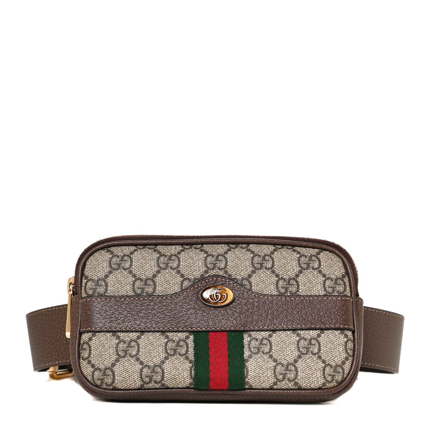 GG Supreme Monogram Web Ophidia Belted iPhone Case 85 34 Dark Brown