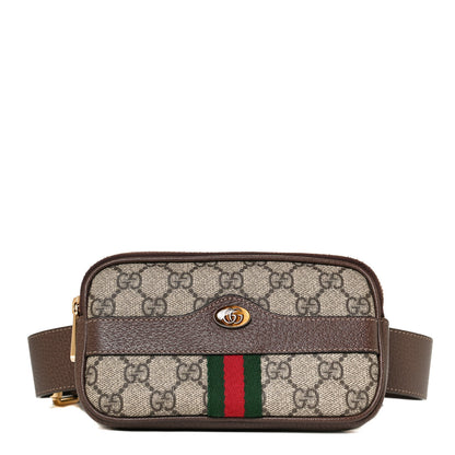 Gucci GG Supreme Monogram Web Ophidia Belted iPhone Case 85 34 Dark Brown 1 of 12