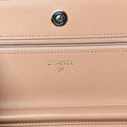 Chanel Caviar Quilted Wallet On Chain WOC Beige 6 of 12
