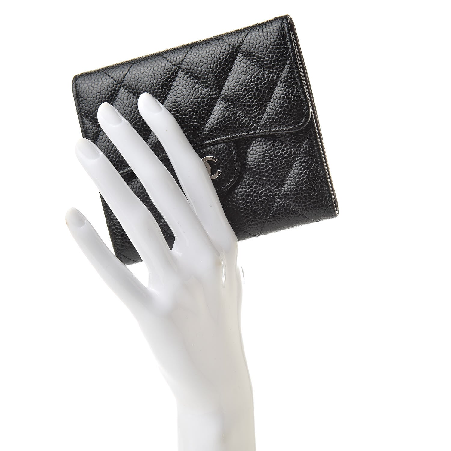 Chanel Caviar Quilted Compact Flap Wallet Black 2 of 9