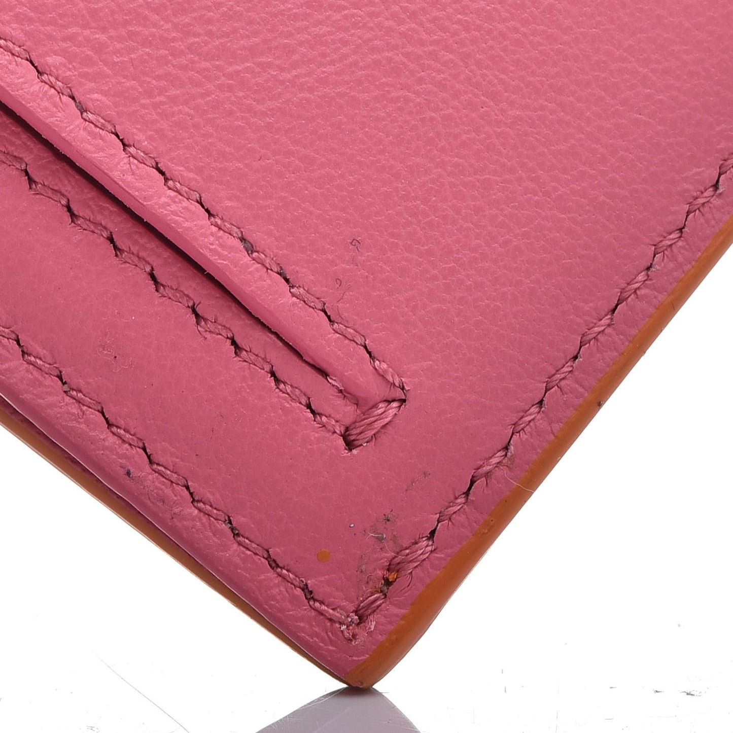 Grained Calfskin Medium Multifunction Strap Wallet Orange