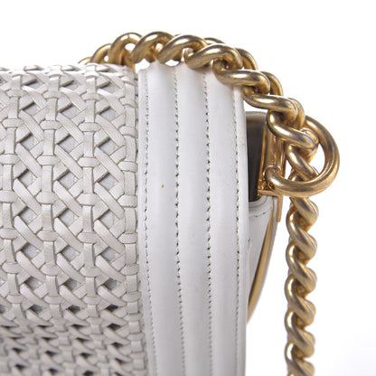 Chanel Sheepskin Braided Medium Boy Reverso Flap White 18 of 18