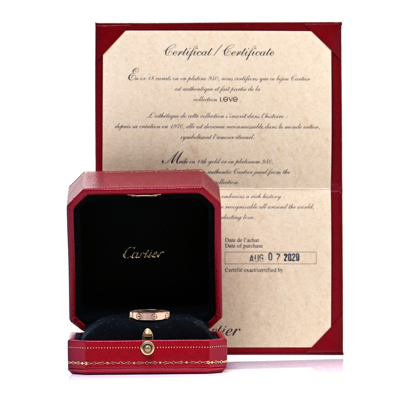 Cartier 18K Pink Gold 3.5mm LOVE Wedding Band Ring 54 7 5 of 5