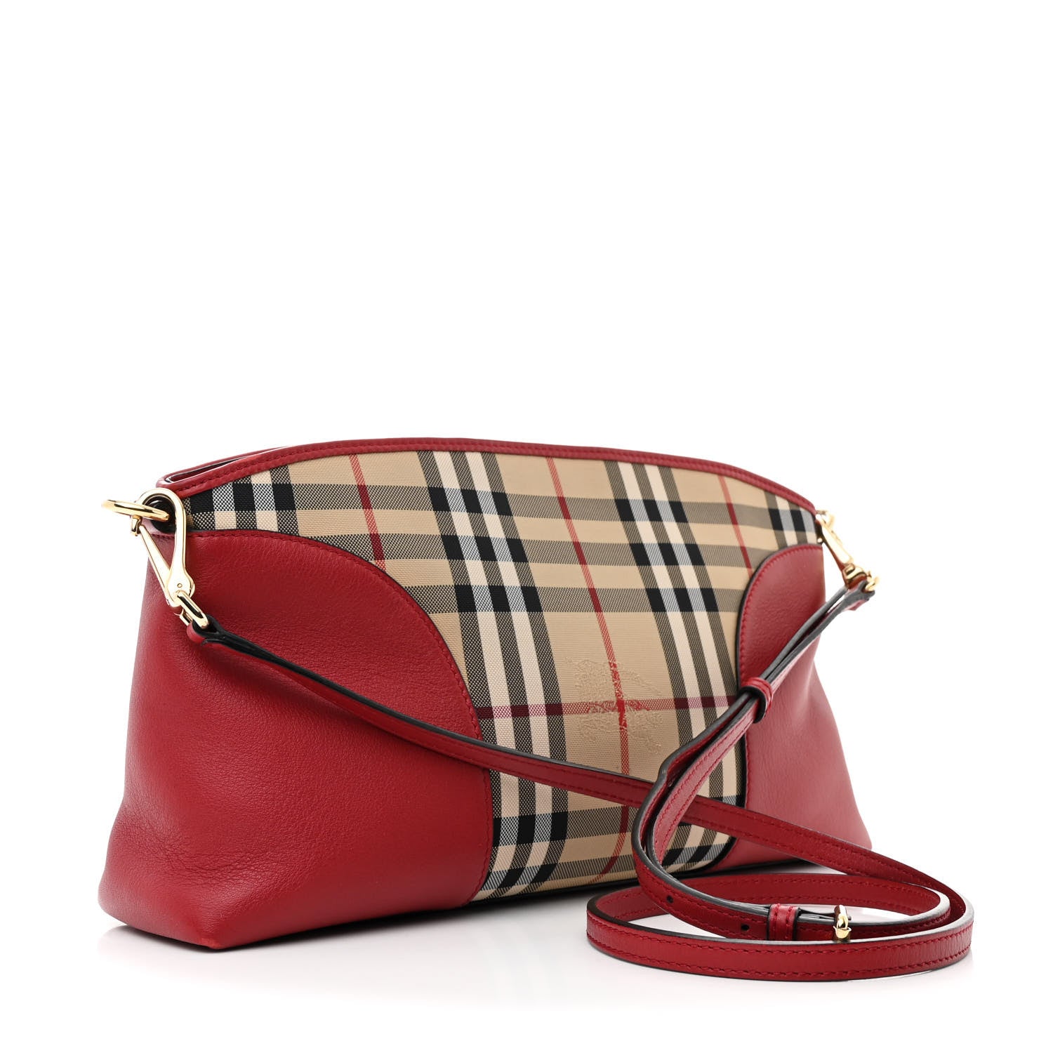Burberry Haymarket Check Small Chichester Crossbody Clutch Red 3 of 10