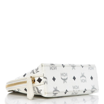 MCM Visetos Heritage Cosmetic Pouch White 4 of 8