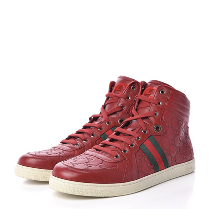 Gucci Guccissima Web Mens High Top Sneakers 13 Red 3 of 11