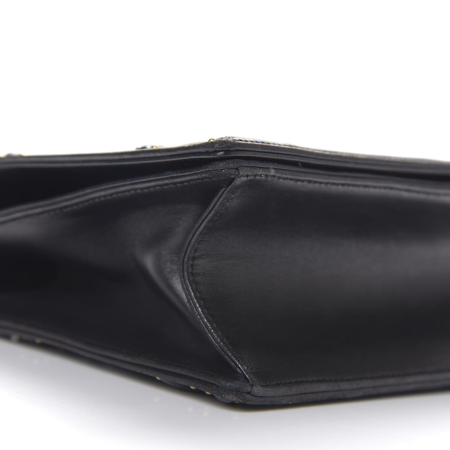 Lambskin Studded Medium Diorama Flap Bag Black