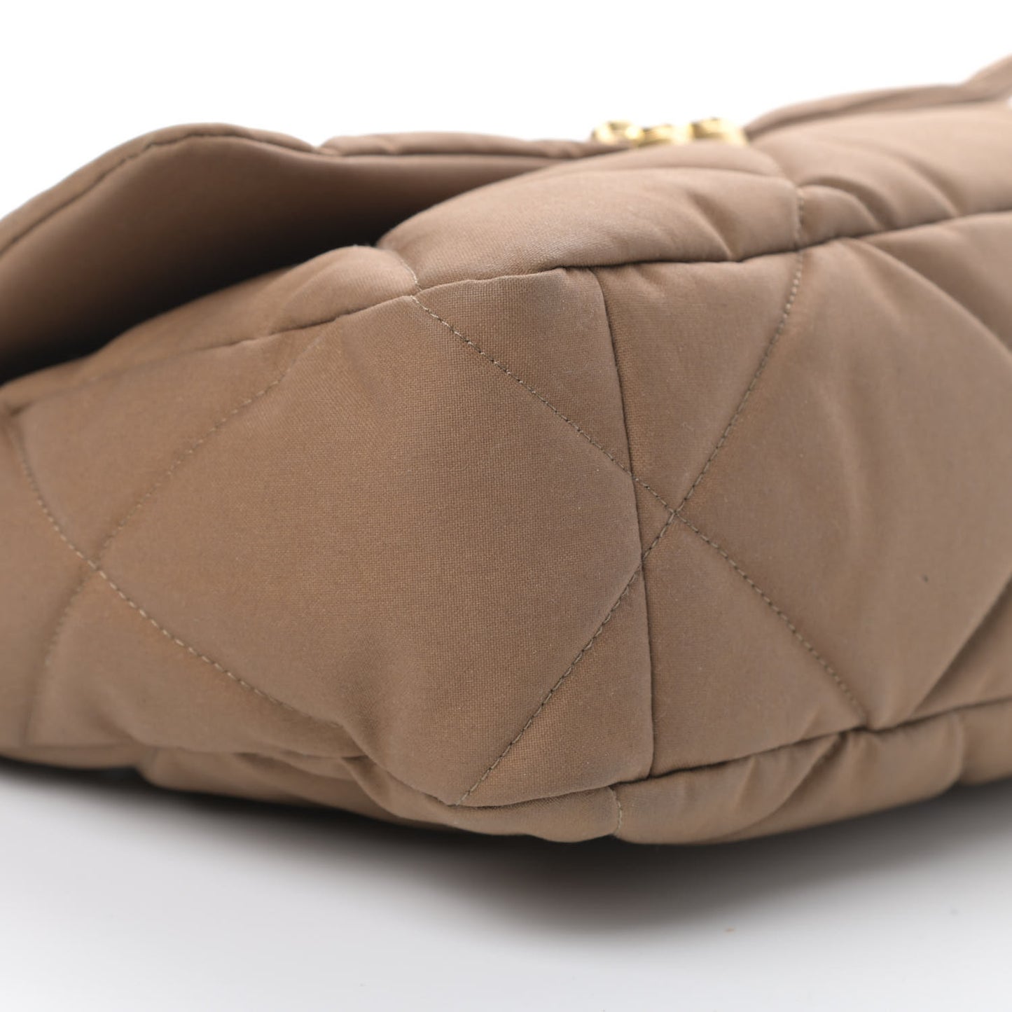Canvas Quilted Large Chanel 19 Flap Bronze