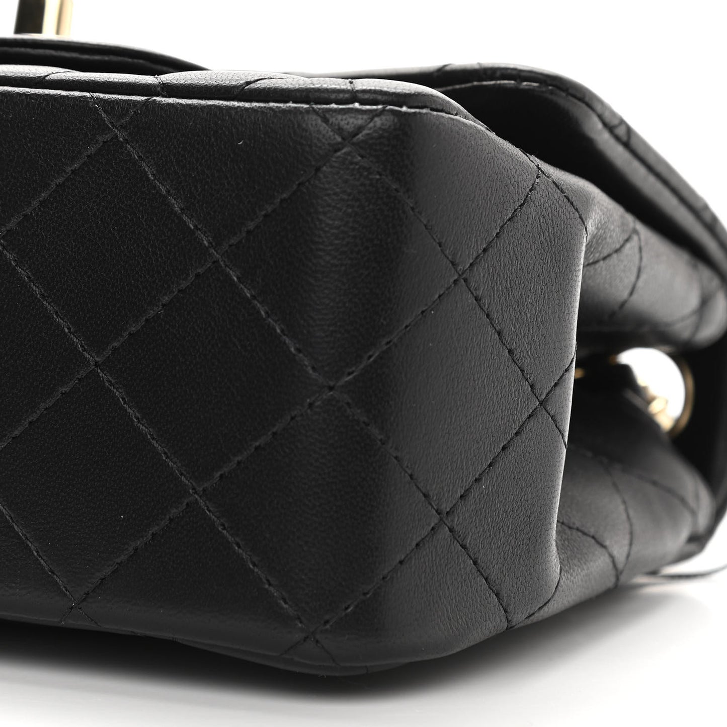 Lambskin Quilted Mini Square Flap Black