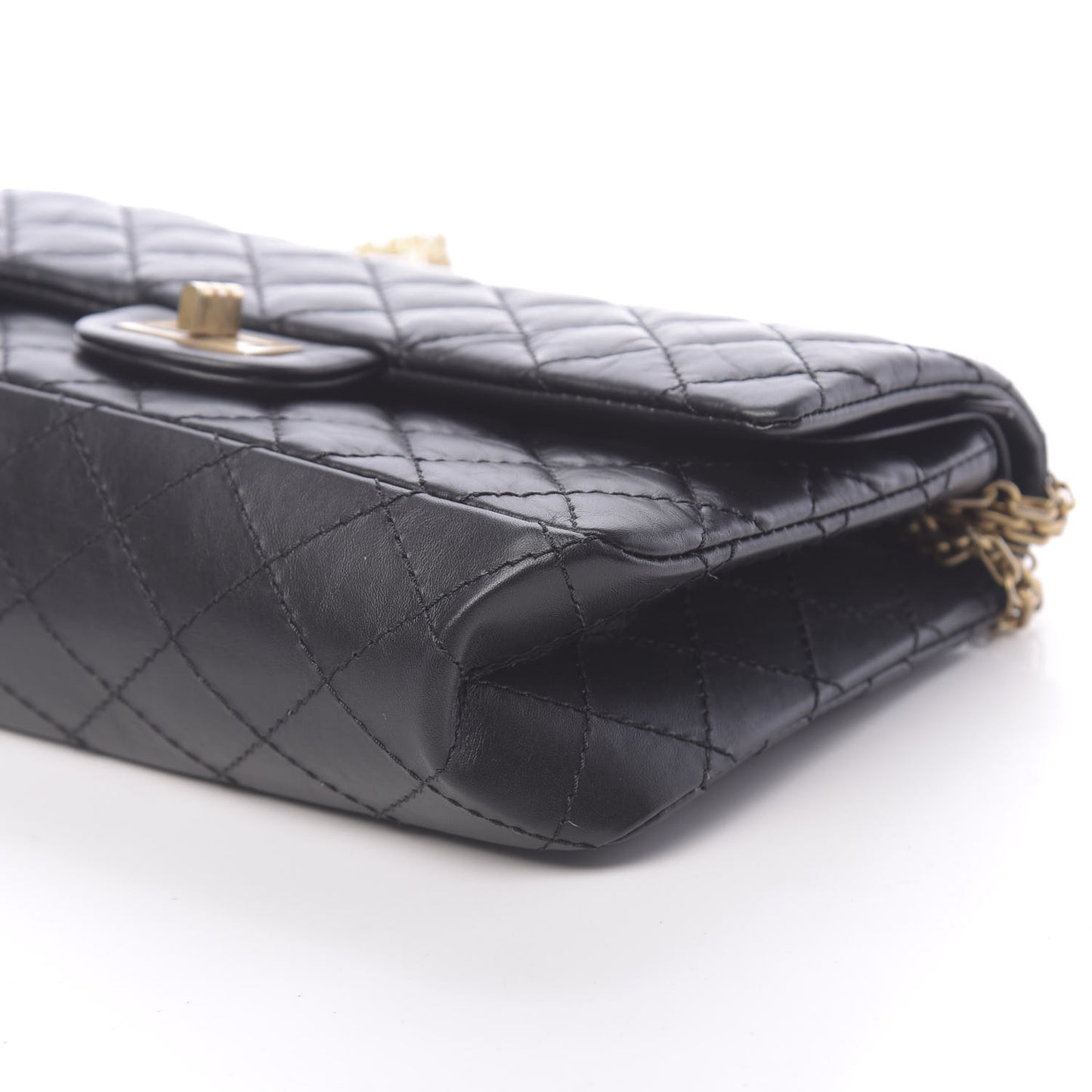 Aged Calfskin Quilted 2.55 Reissue 225 Flap Black