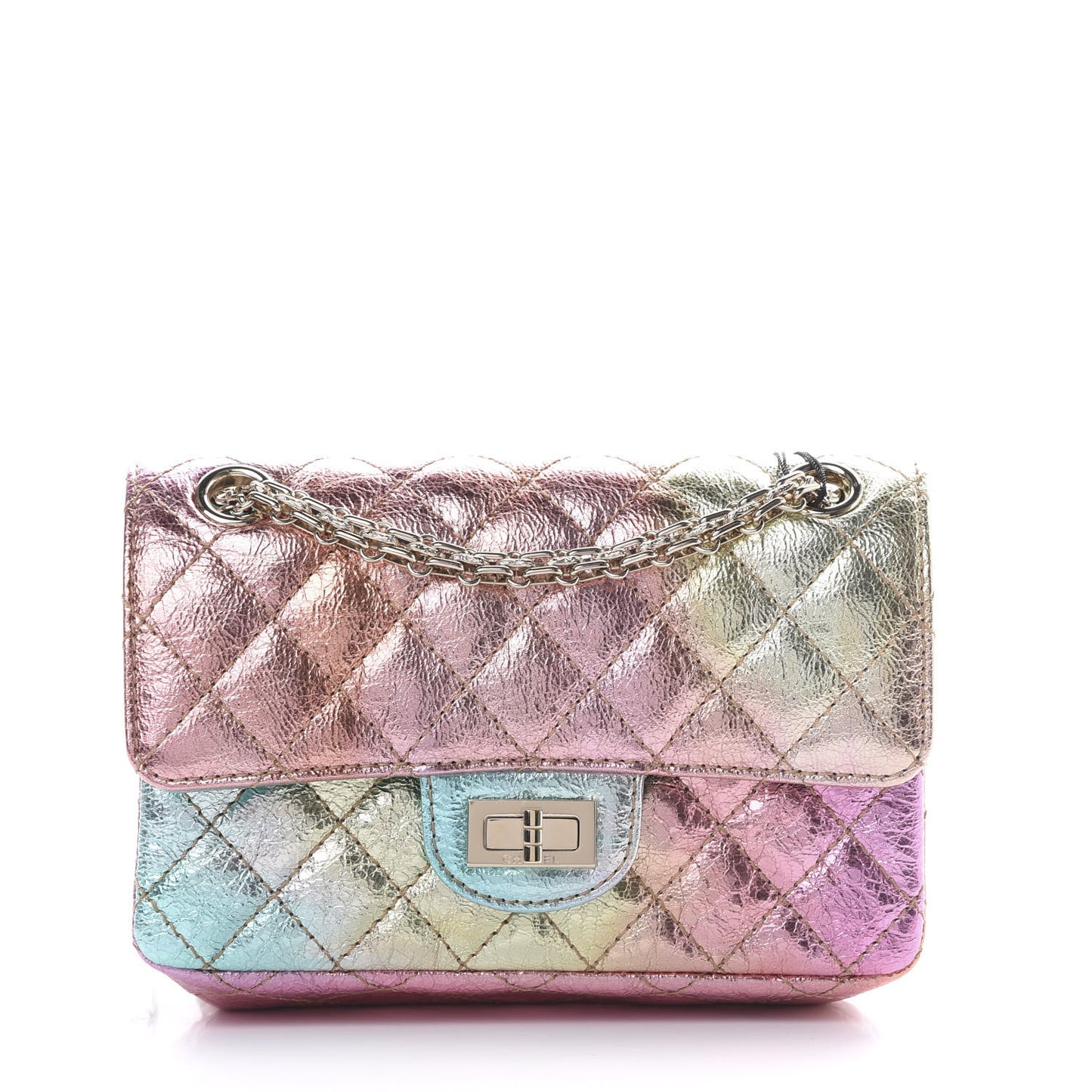 Metallic Goatskin Quilted Mini 2.55 Reissue Flap Multicolor