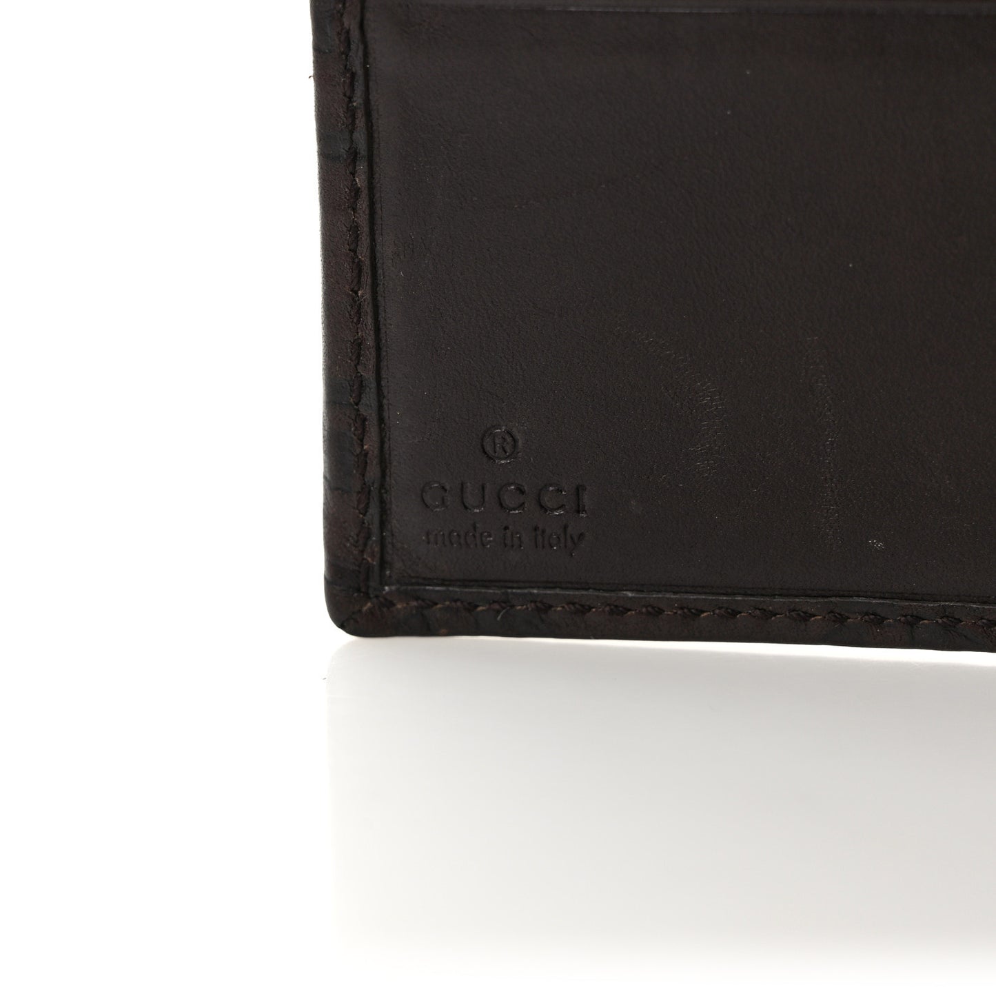 Guccissima Metal Bar French Flap Wallet Dark Chocolate