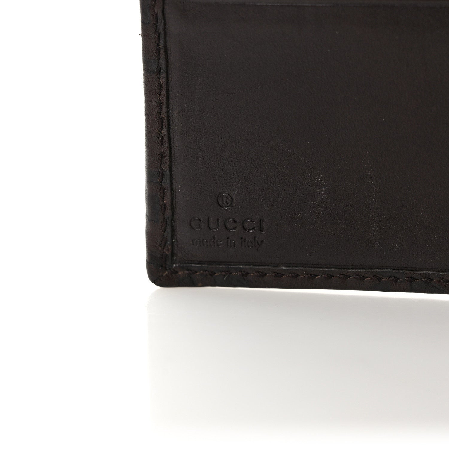 Gucci Guccissima Metal Bar French Flap Wallet Dark Chocolate 6 of 10