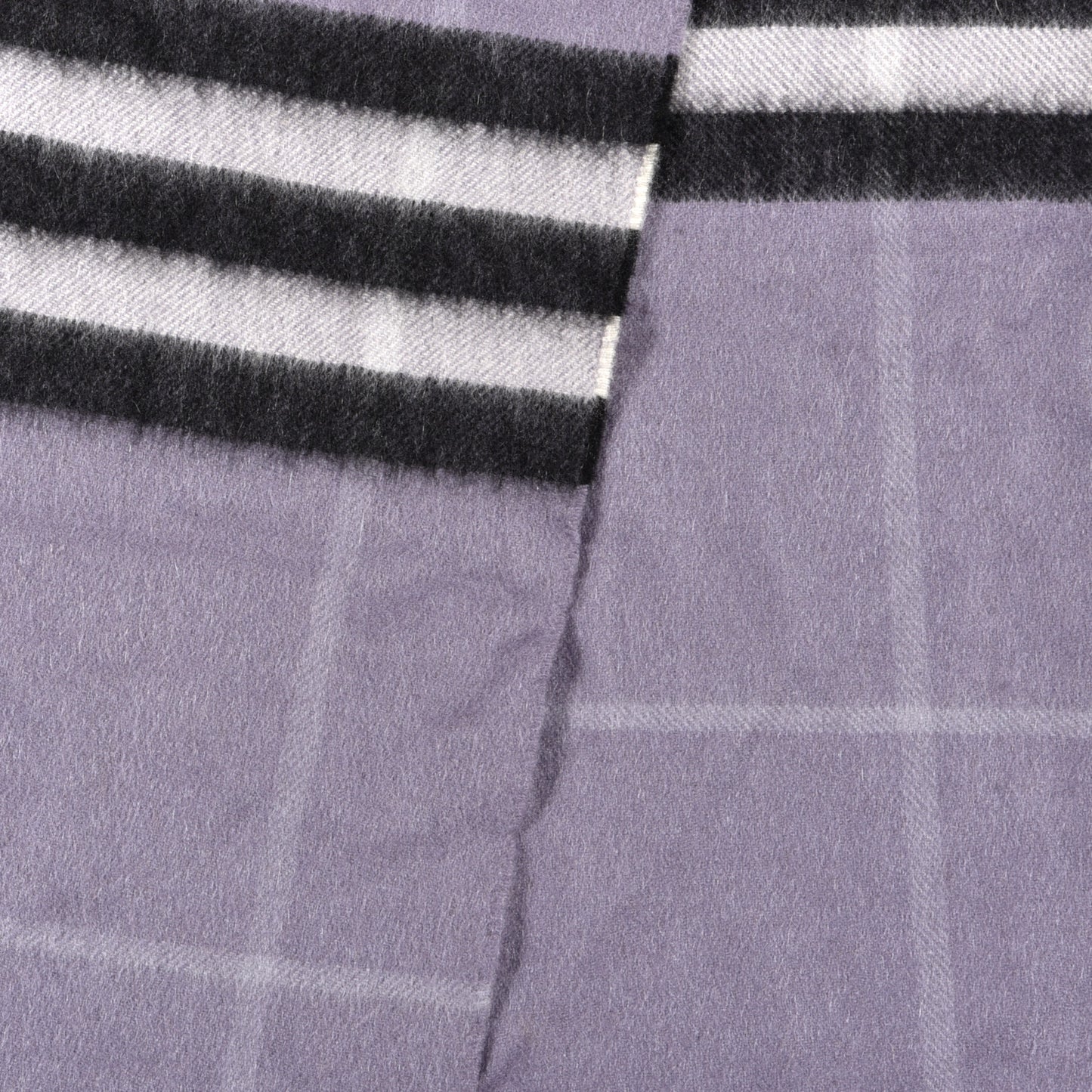 Cashmere Check Fringe Scarf Purple