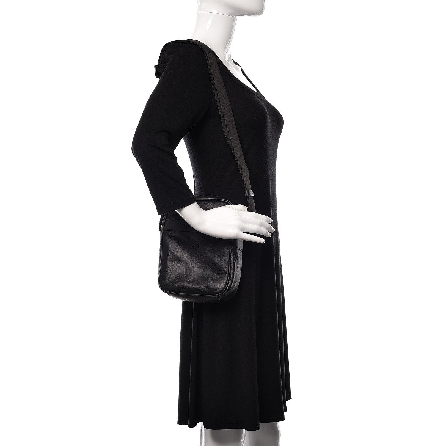 Louis Vuitton Calfskin Monogram Shadow Danube PM Black 2 of 10