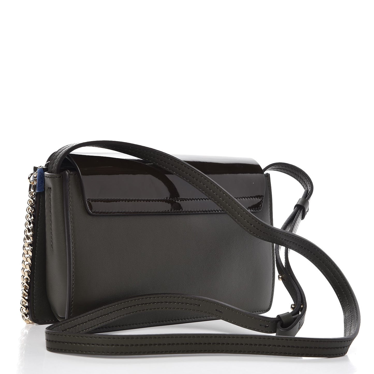 Glossy Lambskin Small Faye Shoulder Bag Deep Forest