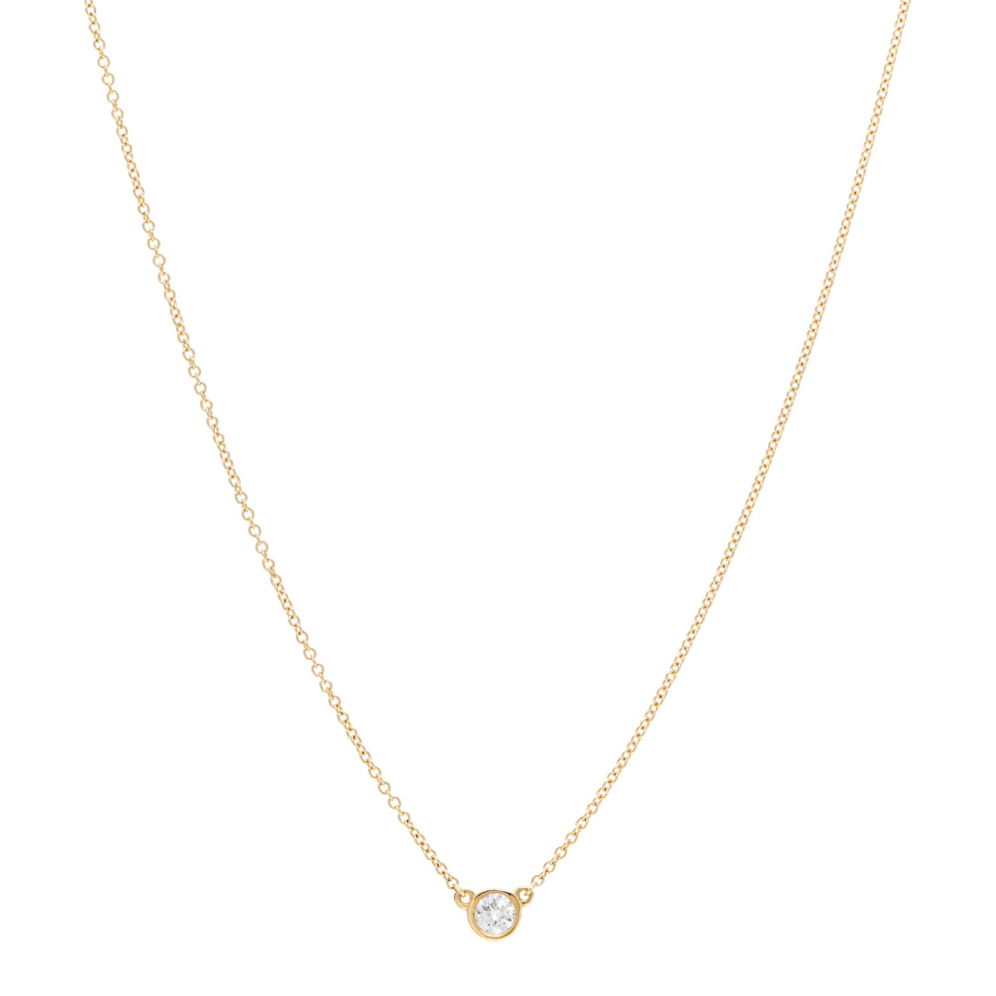 18K Yellow Gold Diamond .17ct Elsa Peretti Diamonds by the Yard Pendant Necklace