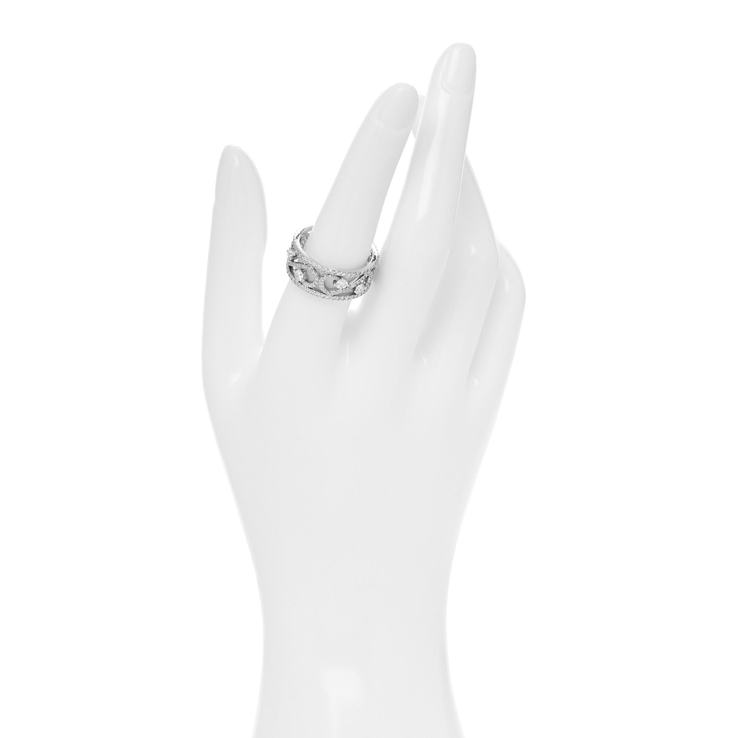Tiffany Platinum Diamond Enchant Scroll Ring 57 8 2 of 5