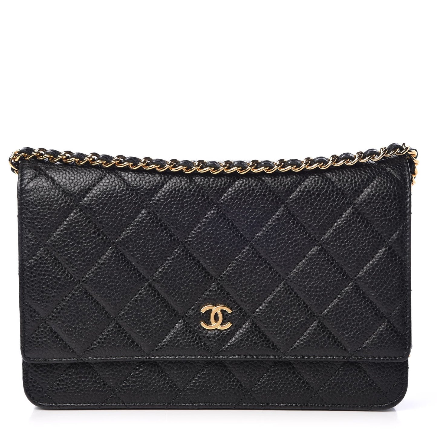 Caviar Quilted Wallet On Chain WOC Black