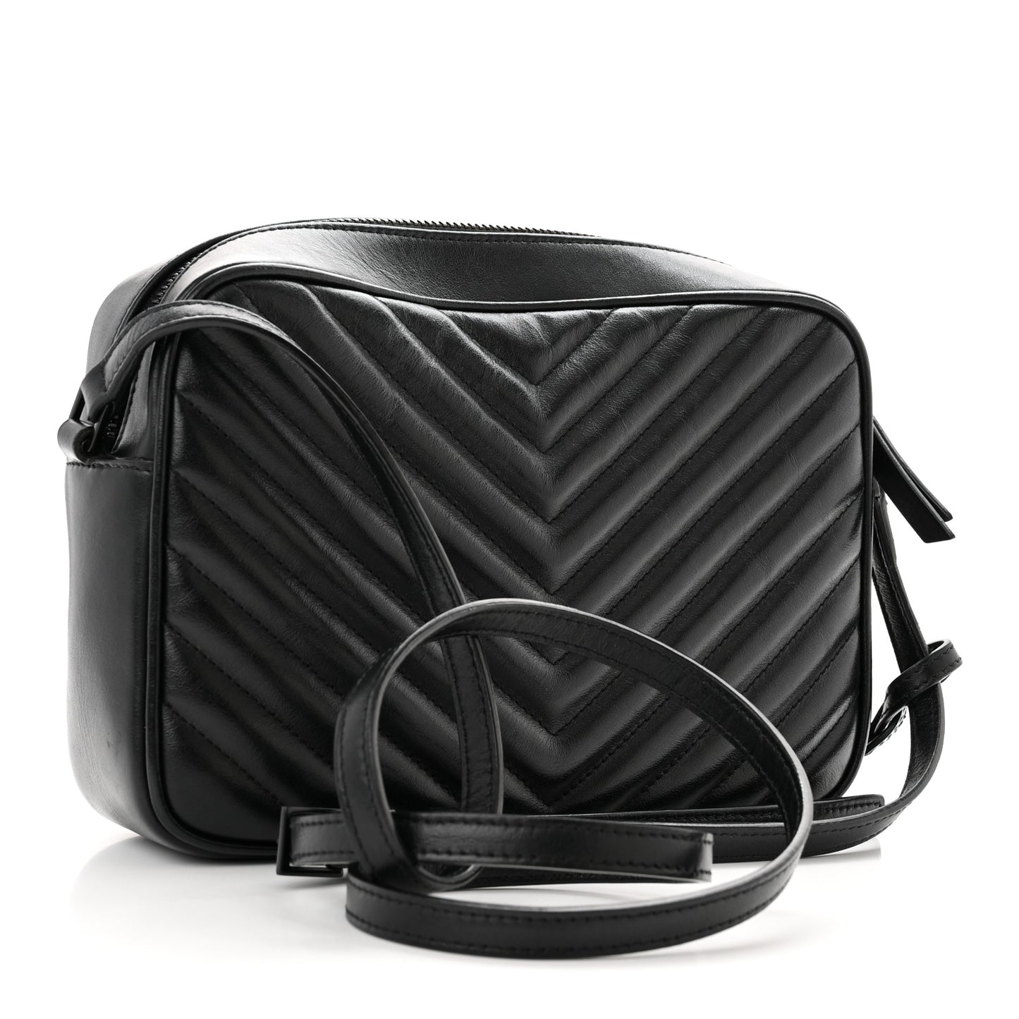 Calfskin Matelasse Monogram Monochrome Lou Camera Bag Black