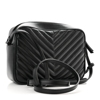 Saint Laurent Calfskin Matelasse Monogram Monochrome Lou Camera Bag Black 3 of 15