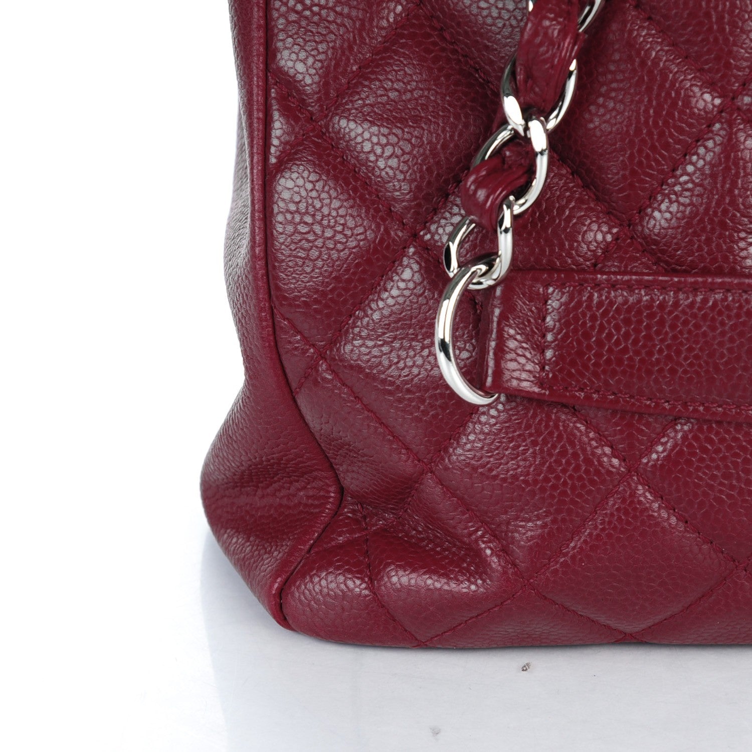Chanel Caviar Quilted Grand Shopping Tote GST Dark Red 10 of 10