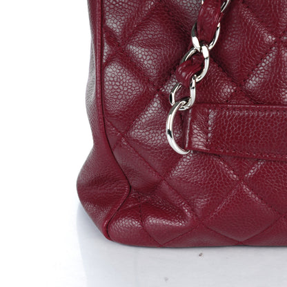 Chanel Caviar Quilted Grand Shopping Tote GST Dark Red 10 of 10