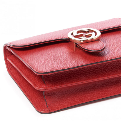 Gucci Dollar Calfskin Small Interlocking G Shoulder Bag Red 6 of 8