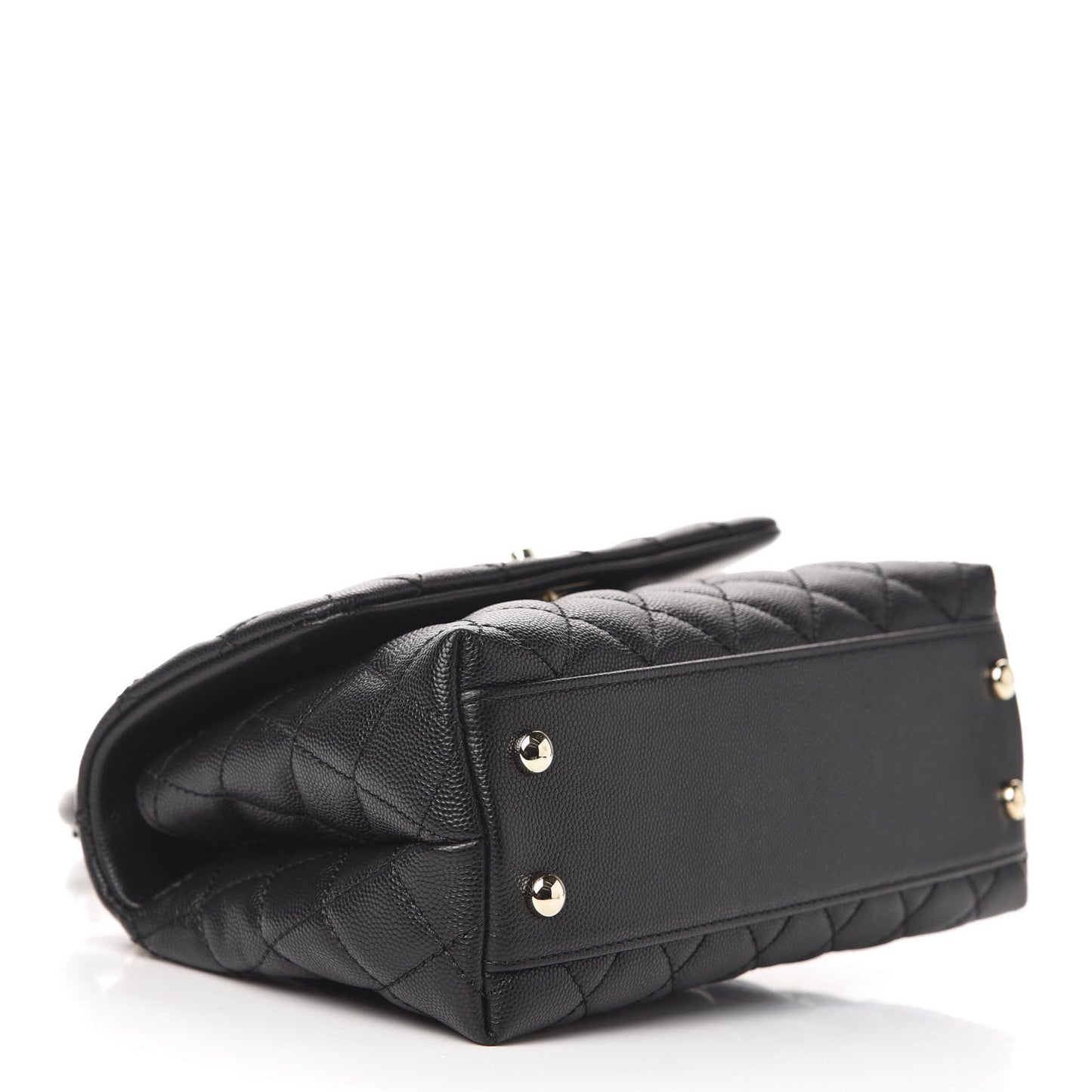 Caviar Quilted Mini Coco Handle Flap Black