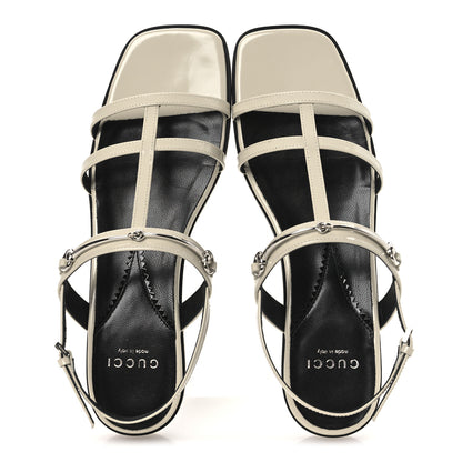 Gucci Calfskin Horsebit Divine Slingback Sandals 37.5 Mystic White 2 of 12